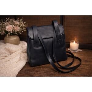 Vintage Coach Riverside Navy Glove Tanned Leather RARE